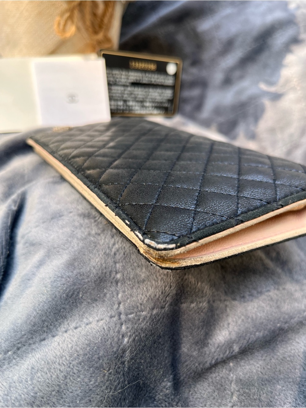REHAB ~ Authentic Chanel Black Quilted Leather Case / Wallet - 13 Series - Picture 8 of 14